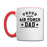 Proud Air Force - Dad - Contrast Coffee Mug - white/red