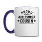 Proud Air Force - Cousin - Contrast Coffee Mug - white/cobalt blue