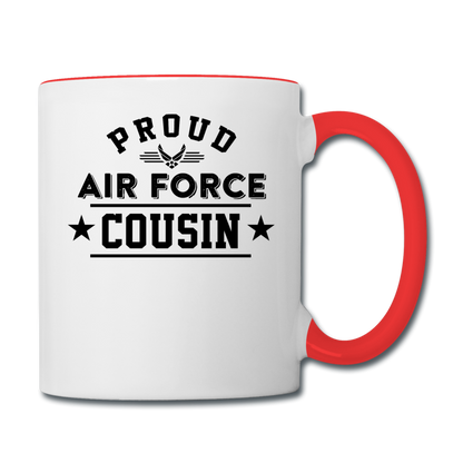 Proud Air Force - Cousin - Contrast Coffee Mug - white/red