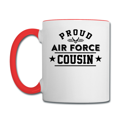 Proud Air Force - Cousin - Contrast Coffee Mug - white/red