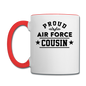 Proud Air Force - Cousin - Contrast Coffee Mug - white/red