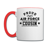 Proud Air Force - Cousin - Contrast Coffee Mug - white/red