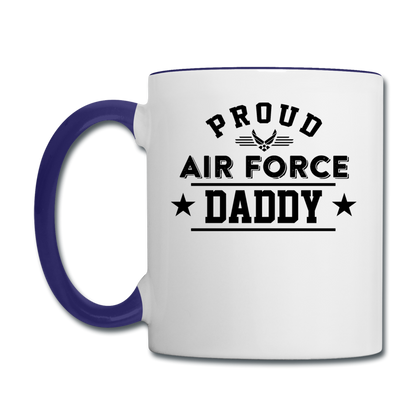 Proud Air Force - Daddy - Contrast Coffee Mug - white/cobalt blue