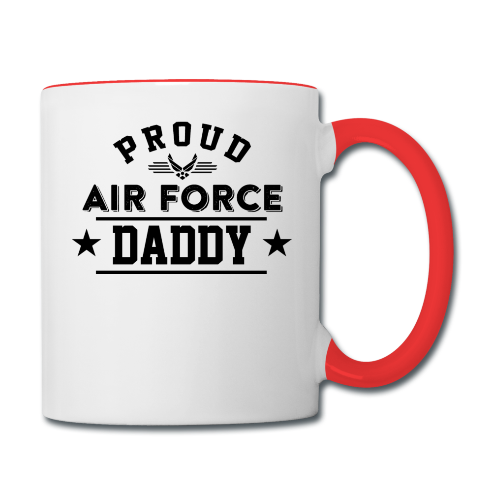 Proud Air Force - Daddy - Contrast Coffee Mug - white/red