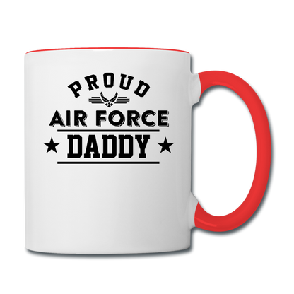 Proud Air Force - Daddy - Contrast Coffee Mug - white/red