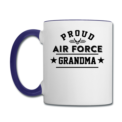 Proud Air Force - Grandma - Contrast Coffee Mug - white/cobalt blue