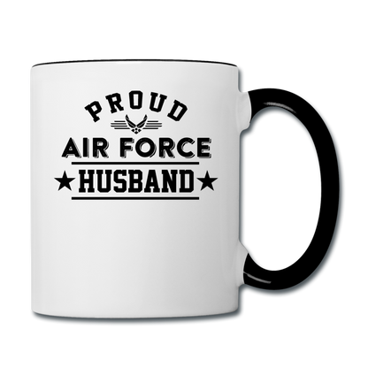 Proud Air Force - Husband - Contrast Coffee Mug - white/black