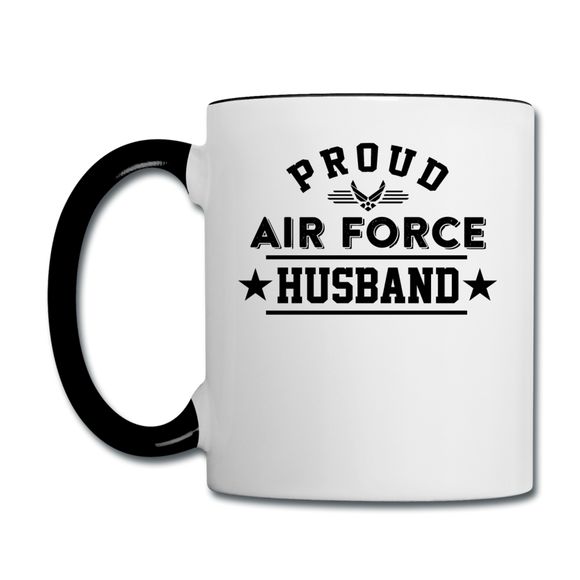 Proud Air Force - Husband - Contrast Coffee Mug - white/black