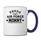 Proud Air Force - Mommy - Contrast Coffee Mug - white/cobalt blue