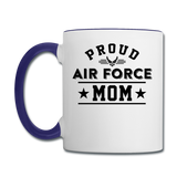 Proud Air Force - Mom - Contrast Coffee Mug - white/cobalt blue