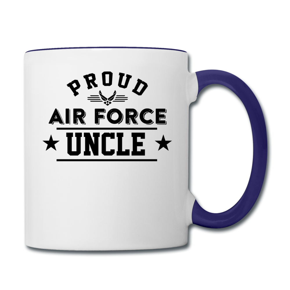 Proud Air Force - Uncle - Contrast Coffee Mug - white/cobalt blue