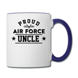 Proud Air Force - Uncle - Contrast Coffee Mug - white/cobalt blue