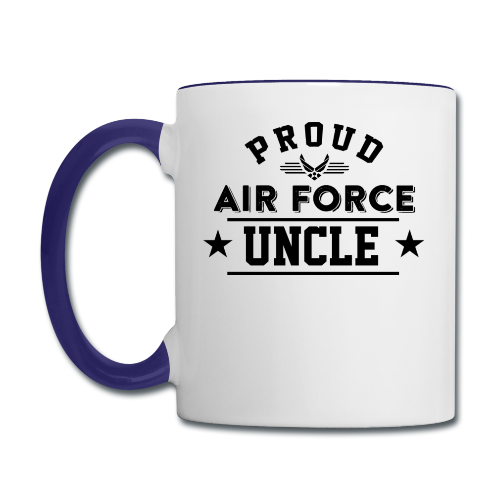 Proud Air Force - Uncle - Contrast Coffee Mug - white/cobalt blue