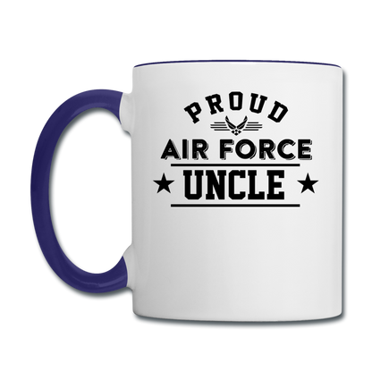 Proud Air Force - Uncle - Contrast Coffee Mug - white/cobalt blue