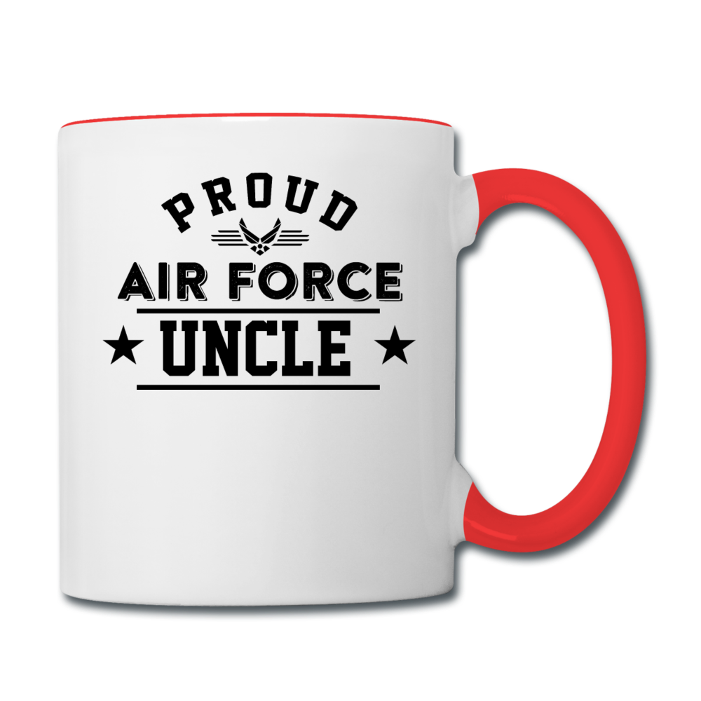 Proud Air Force - Uncle - Contrast Coffee Mug - white/red