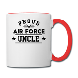 Proud Air Force - Uncle - Contrast Coffee Mug - white/red