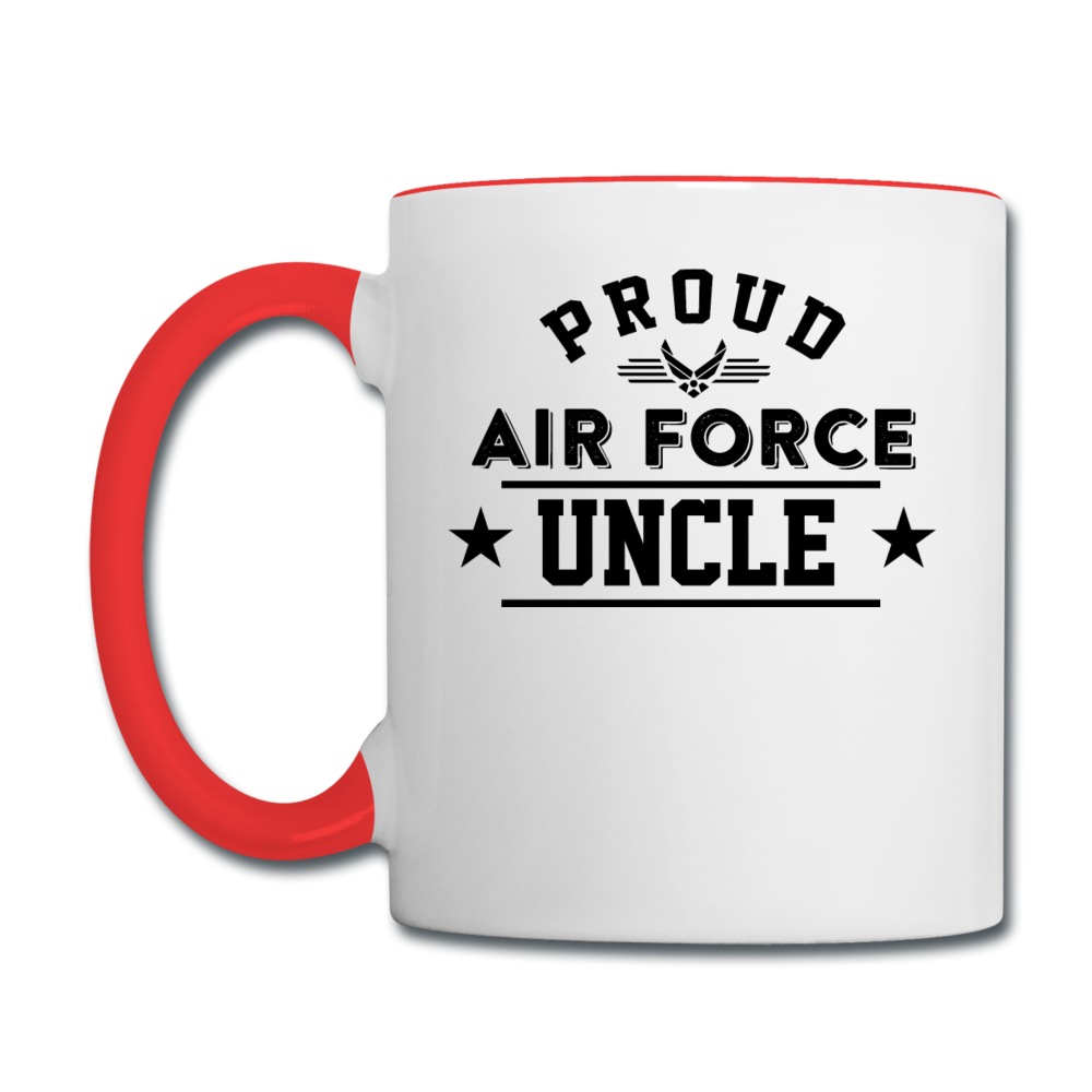 Proud Air Force - Uncle - Contrast Coffee Mug - white/red