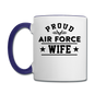 Proud Air Force - Wife - Contrast Coffee Mug - white/cobalt blue