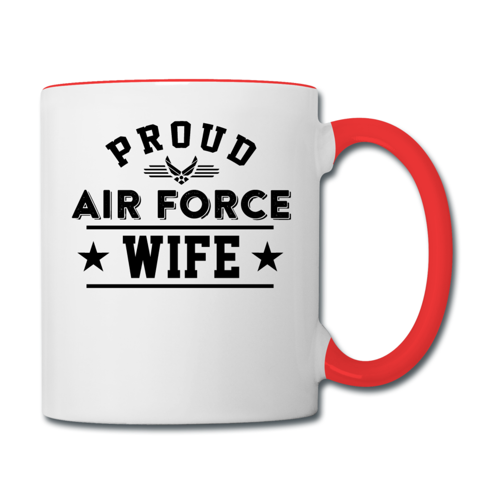 Proud Air Force - Wife - Contrast Coffee Mug - white/red