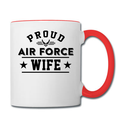 Proud Air Force - Wife - Contrast Coffee Mug - white/red