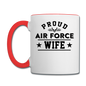 Proud Air Force - Wife - Contrast Coffee Mug - white/red