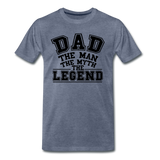 Dad the Legend - Men's Premium T-Shirt - heather blue