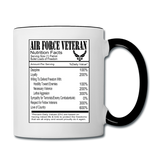 Air Force Veteran - Nutrition Facts - Contrast Coffee Mug - white/black