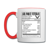 Air Force Veteran - Nutrition Facts - Contrast Coffee Mug - white/red