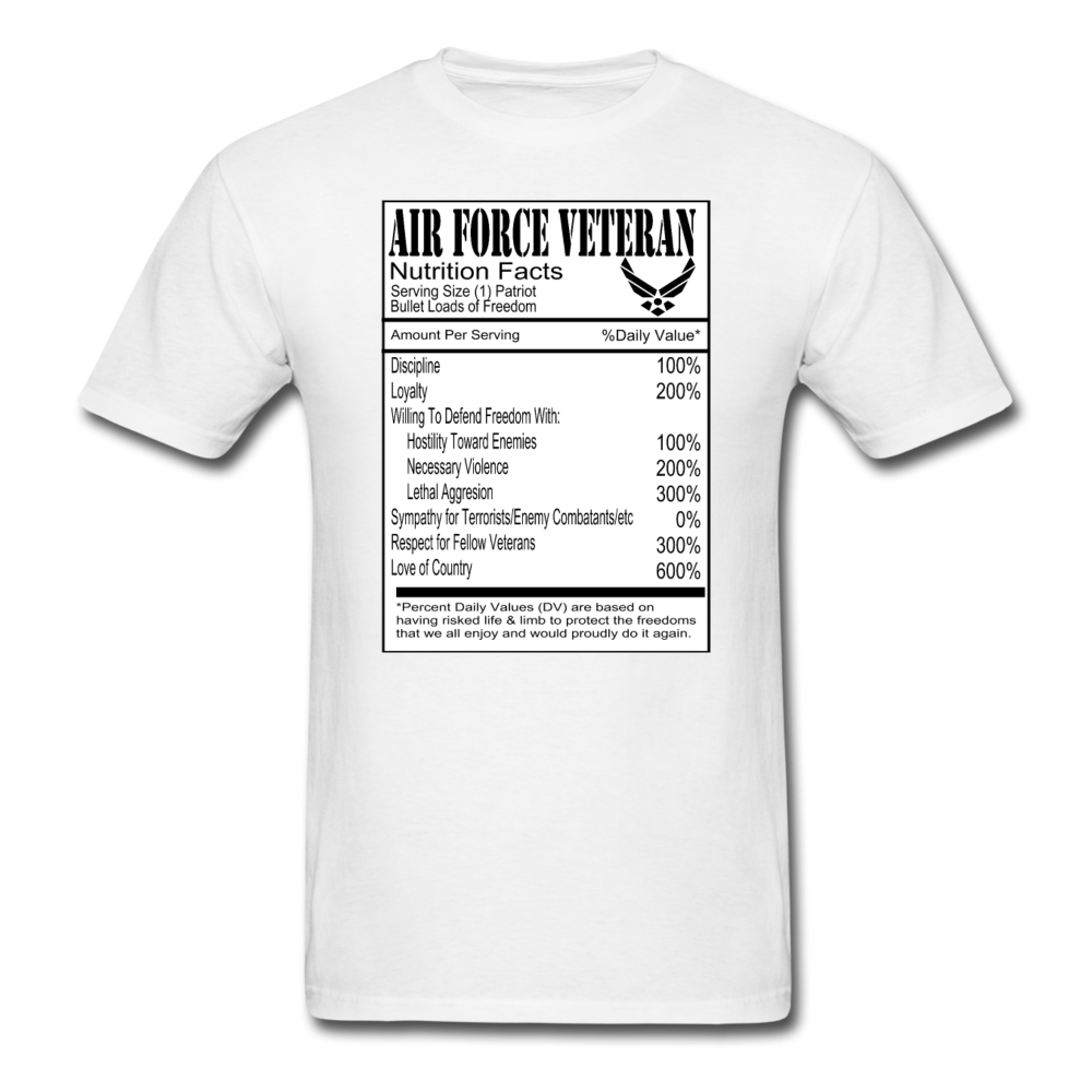 Air Force Veteran - Nutrition Facts - Unisex Classic T-Shirt - white