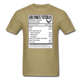 Air Force Veteran - Nutrition Facts - Unisex Classic T-Shirt - khaki