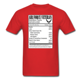 Air Force Veteran - Nutrition Facts - Unisex Classic T-Shirt - red