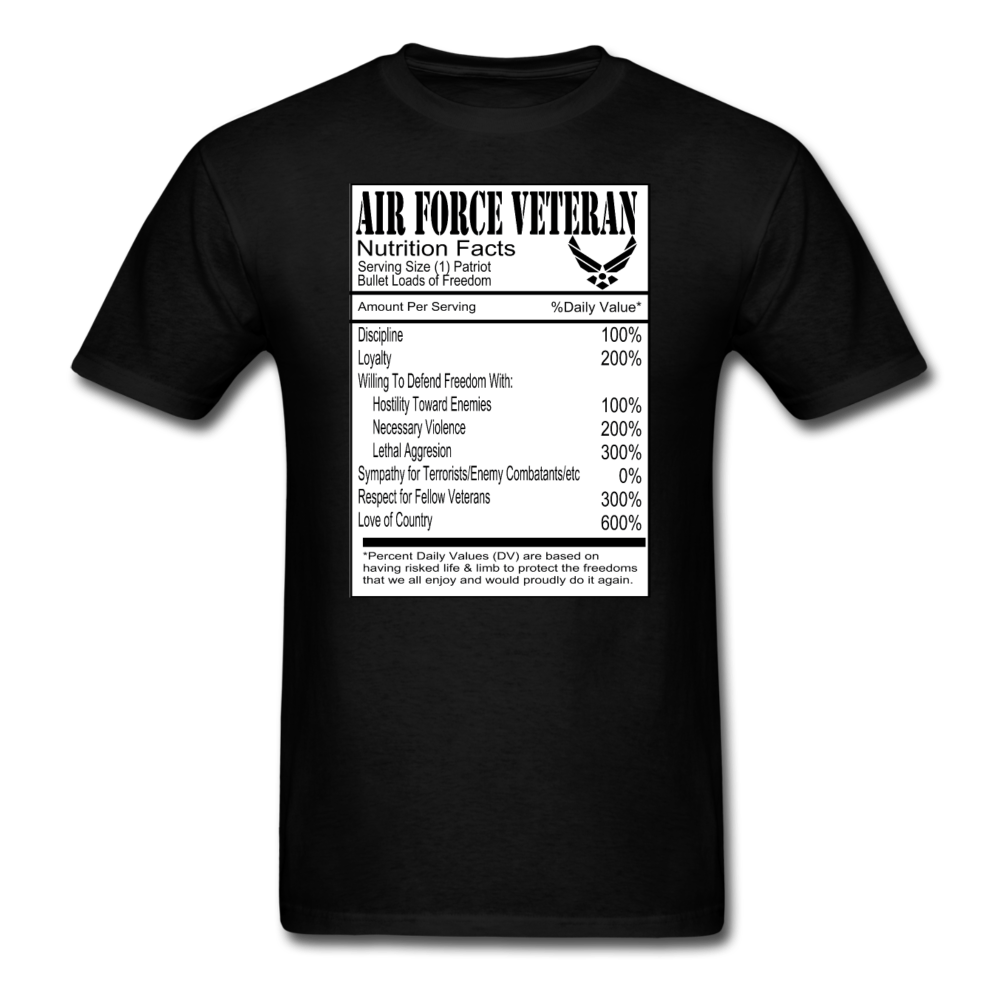 Air Force Veteran - Nutrition Facts - Unisex Classic T-Shirt - black