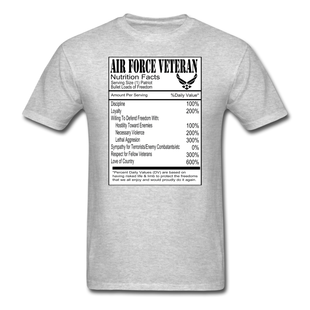 Air Force Veteran - Nutrition Facts - Unisex Classic T-Shirt - heather gray