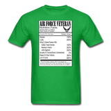 Air Force Veteran - Nutrition Facts - Unisex Classic T-Shirt - bright green