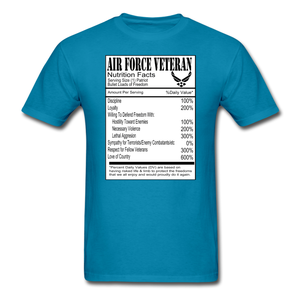 Air Force Veteran - Nutrition Facts - Unisex Classic T-Shirt - turquoise