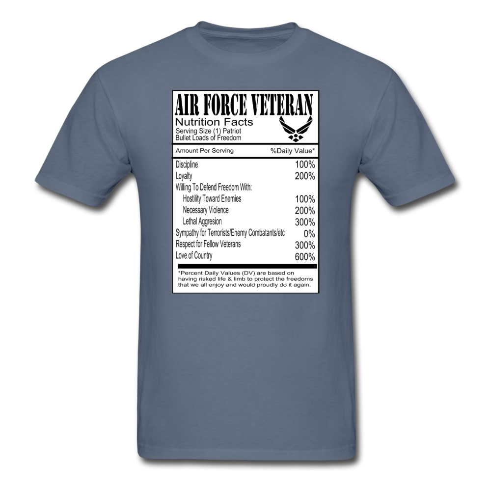 Air Force Veteran - Nutrition Facts - Unisex Classic T-Shirt - denim