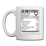 Air Force Veteran - Nutrition Facts - Coffee/Tea Mug - white