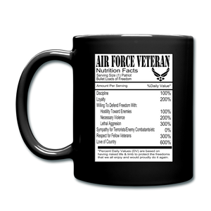 Air Force Veteran - Nutrition Facts - Full Color Mug - black