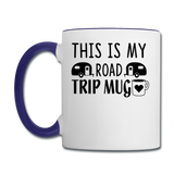 This Is My Road Trip Mug - Camping v1 - Contrast Coffee Mug - white/cobalt blue
