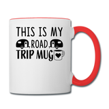 This Is My Road Trip Mug - Camping v1 - Contrast Coffee Mug - white/red