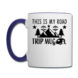 This Is My Road Trip Mug - Camping v2 - Contrast Coffee Mug - white/cobalt blue