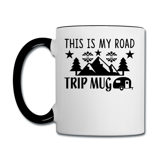 This Is My Road Trip Mug - Camping v2 - Contrast Coffee Mug - white/black