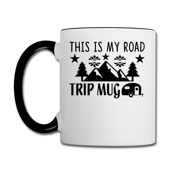 This Is My Road Trip Mug - Camping v2 - Contrast Coffee Mug - white/black