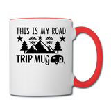 This Is My Road Trip Mug - Camping v2 - Contrast Coffee Mug - white/red