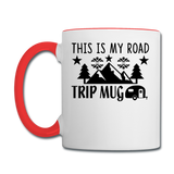 This Is My Road Trip Mug - Camping v2 - Contrast Coffee Mug - white/red