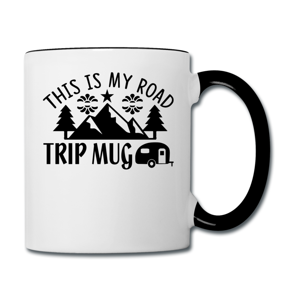 This Is My Road Trip Mug - Camping v3 - Contrast Coffee Mug - white/black