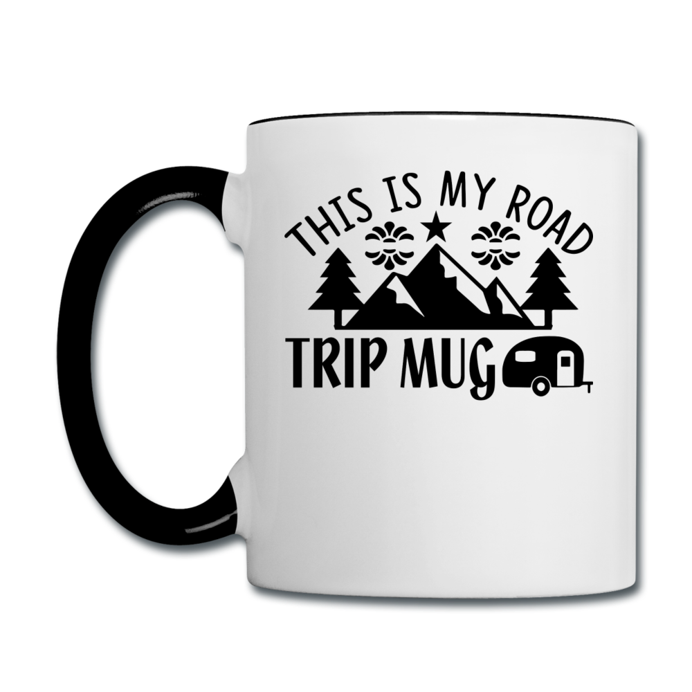 This Is My Road Trip Mug - Camping v3 - Contrast Coffee Mug - white/black