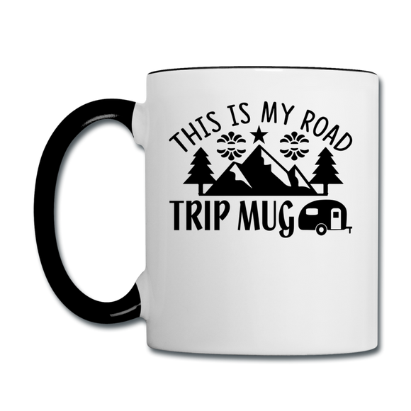 This Is My Road Trip Mug - Camping v3 - Contrast Coffee Mug - white/black