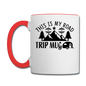 This Is My Road Trip Mug - Camping v3 - Contrast Coffee Mug - white/red