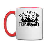 This Is My Road Trip Mug - Camping v3 - Contrast Coffee Mug - white/red